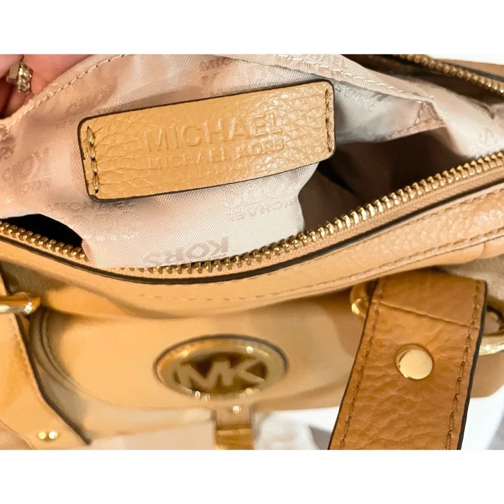 MICHAEL KORS Leather Fulton Caramel Satchel